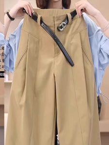 High Waist Wide Leg Pants Womens Spring Summer New Style Casual Suit Pants Fashion Accordion Pants Korean Style Straight Leg Pants