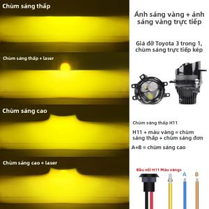 Đèn Sương Mù Laser Projector Bi LED 3 Inch Toyota Nissan Công Suất Cao 80W Đèn Sương Mù Ô Tô 12V Bộ Chuyển Đổi Chùm Sáng Cao/thấp Đa Năng