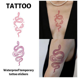 2Pcs Snake Temporary Tattoo Sticker Long-lasting and Waterproof Realistic Fake Tattoos for Man and Women For Arm Leg Chest