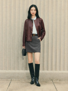 Commute Fashion French Retro Oiled Leather Sheepskin Jacket