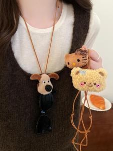 สร้อยคอจี้แว่นตาสัตว์น่ารักแบบยาวสำหรับผู้หญิง จี้สายรัดข้อมือแบบพกพา จี้หนังสือ โซ่กระดูกไหปลาร้าแบบยาว