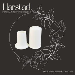 HARSTAD Porcelain Toothpick Holder | Ceramic Toothpick Dispenser | Tempat Tusuk Gigi Keramik