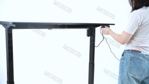 140×60CM Electric Lift Computer Table - Carbon Fiber Computer Table Office Desk Adjustable Height Table Desktop Esports Desk Featuring with 4 Adjustable Height Modes Suitable for Sitting or Standing