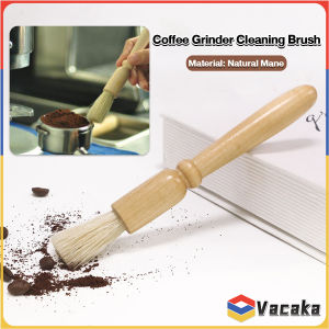 Vacaka Coffee Grinder Cleaning Brush Wood Handle & Natural Bristles Coffee Tool for Home Kitchen