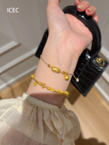Retro Gold French Bread Cat Bell Woven Hand Rope New Chinese Style Elegance Luxury Small Luxury High End Pullable Bracelet