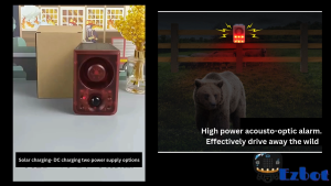 Ready Stock Solar Sound & Strobe Light Alarm 20s Sound Record Motion Detector Gunshot & Dog Barking 20S Siren