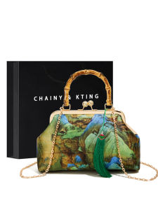 Chinese Style Birthday Gift Hanfu Matched Crossbody Bag Soft Canvas Material QiPao Pattern Soft Handbag for Mom