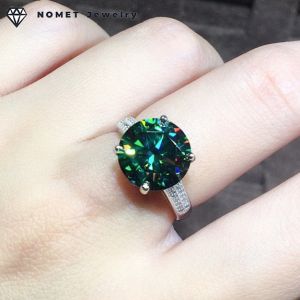 Fashion Blue Green Luxury 3 carats Gemstone Adjustable Ring For Women PT950 Jewelry Wedding Christmas Gift