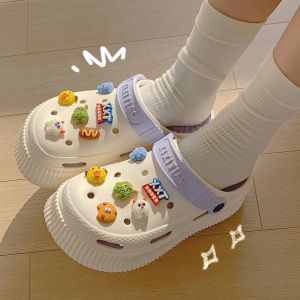 Detachable Soft Thick Bottom Clog Shoes Womens Outdoor Anti-Slip Cute Monster Slippers Summer Breathable Comfortable EVA Sandals