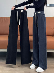 Womens Fleece Lined Thickened Corduroy Wide Leg Pants Straight Cut Casual Trousers High Waist Long Pants Spring Summer Collection