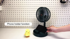 Portable Folding Fan USB Rechargeable Mini Fan Foldable Large Wind 180° Adjustable Table Desktop Fan With Phone Holder