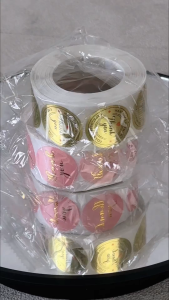 Stiker label kemasan | ( 500 PCS ) (1 Roll) Stiker Label Thank You For Your Order | Stiker Label Kemasan | Sticker Thank You | Stiker Label Makanan | 25 cm 1 Roll | Stiker Kemasan Makanan | Stiker Gift