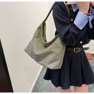 Large Capacity Commuter Casual Womens Bag Gradient Diamond Personalized Fashion 2023 New Style Single Shoulder Tote Bag