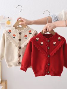 Korean Style Girls Long Sleeve Knitted Cardigan: A Sweet & Versatile Top for Children's Spring Fashion