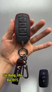 Ốp Da Chìa Khóa Xe Điện V.i.n.f.a.ss.t VF5 nâu và đen giúp bảo vệ chìa khóa