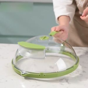 Microwave Food Cover Food Storage Lid Kitchen Accessories Clear Microwave Splatter Cover with Water Storage