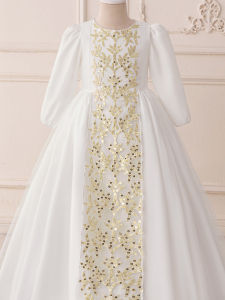 Arabian Middle East Girls Long Sleeve Dress Childrens Formal Gown Ethnic Style Princess Dress for Girls Ages 3-14
