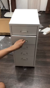 Locking Steel Cabinet 3/5/6L Office Metal Cabinet Bedroom Filing Cabinet Removable Heavy Duty Storage Cabinet with Drawers