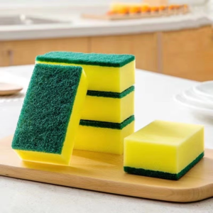 Double-Sided Magic Sponge Scrubber Dishwashing Cleaning Cloth Kitchen Oil-Stain Removal Sponge Brush Household Cleaning Tool