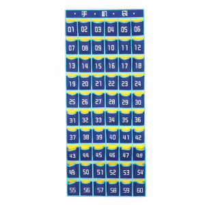 กระเป๋าใส่โทรศัพท์มือถือแบบติดผนัง 60 ช่อง สำหรับห้องเรียน กระเป๋าใส่ของสำหรับจัดระเบียบ วัสดุผ้าไม่ทอ สไตล์จีน