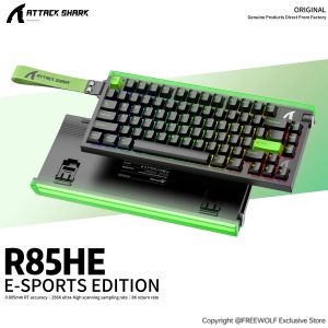 ATTACK SHARK | Wired 8K Hz R85HE Gaming Magnetic Switch KeyboardATTACK SHARK RGB Neon Light Box0.005mm Rapid TriggSingle-mode Connection