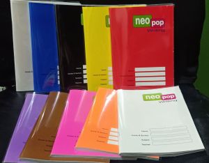 Writing Notebook with PLASTIC  COVER assorted color 80 leaves per pad