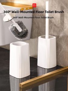 WENKEXIN | Home No-Dead-Corner Toilet Brush Wall Mounted with Base