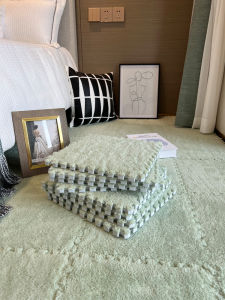 Modern Minimalist Large Area Foam Carpet Bedroom Living Room Square Shaped Non-Slip Floor Mat Dry Cleaning Available
