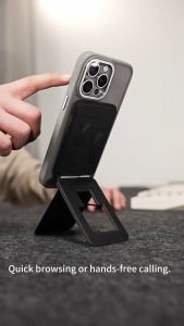 Pemegang Kad Magnetik untuk dengan Kulit MagSafe PU Kad Sarung Pemegang Kad ID Telefon Belakang Pemegang Kad Pelekat Magnetic Phone Stand