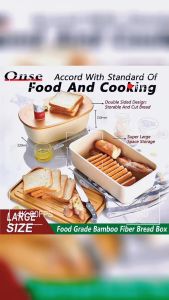 Bread Container Airtight Fruit Storage Snack Storage Box With Cover Food Loaf Container Bread Bread Container Wood