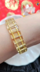 Collection Grade Natural Zeus Magic Champagne Citrine Shou Pai Bracelet