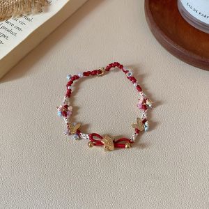 Handwoven Butterfly Pattern Finished Product Small Lucky Star New Style No-Weave Bracelet Cute Fashion Jewelry for Friends