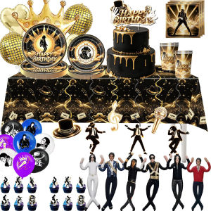 Beast Kingdom | Michael Jackson Birthday Party Decoration Baby Shower Set Tableware Plates Cups Napkins Tablecloth Supplies Party Favor