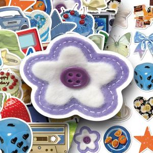 100-Piece Set Cute Waterproof Stickers for Mobile Phones Water Bottles Guitars Simple Creative Ins Style High-Aesthetic DIY Decorations