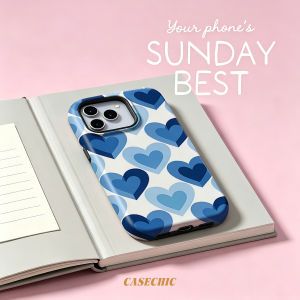 Potdemiel | Blue Gradient Texture For Case For iPhone 17 16 15 Pro Max TPU & Anti-Scratch Outer Shell Raised Screen Edge Stylish Design