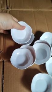 Chén chấm hình hoa melamine trắng bóng / đen bóng CC50 - Ø 7.0 x 2.2 cm
