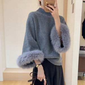 XUECAIQI | Korean Style Winter Knit Outfit High Waist Wide Leg Pants Skirt Two-Piece