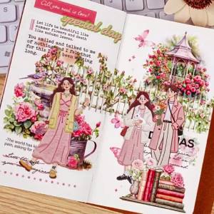 Mr.paper | Mr.Paper 6 Packs Retro Fashion Character Stickers Vintage Couple Stickers for Journal Scrapbooking DIY Magazine Card Decor