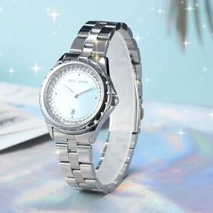 Box Exclusive Jam Tangan Jonas Jasmin Flower SV-545SEA / Jam Tangan Fashion Wanita Tali Rantai Diameter 3cm