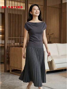 EP YAYING | Drape Neck Silk-blend Knitted Top