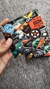Dompet Pria Kulit Kanvas Full Print Motif Pendek Lipat