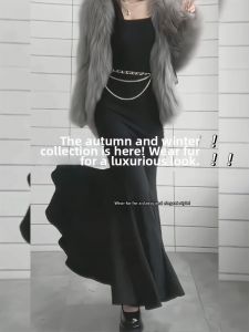 SUHUIQIAN | French Style Fishtail Mermaid Waist Cinching Maxi Dress