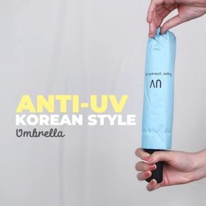 MIISOO Payung Anti Uv Korea style Anti Panas Ultra violet Anti Hujan Payung Lipat Otomatis Anti Sinar UV Protection motif polos Bulu
