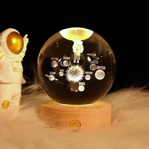 Đèn Ngủ LED GGbingo Hình Cầu Pha Lê Thiết Kế Dải Ngân Hà Hệ Mặt Trời Đèn Ngủ Trang Trí Phòng Ngủ Quà Tặng Sáng Tạo Hình Tròn