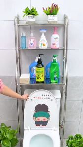 3-Tier Bathroom Space Saver Toilet Shelf Rack Storage Bathroom Shelf& Cabinet Storage Organizer