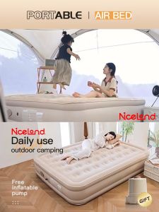 Air Bed Double or Single Inflatable Bed Queen or King Family Size For Camping With Electric Pump Automatic Portable Foldable For Camping Tent camping air bed