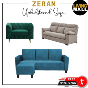 Living Mall Zeran Series Luxury Couch Velvet Sofa/Linen Fabric For Living Room in 22 Designs
