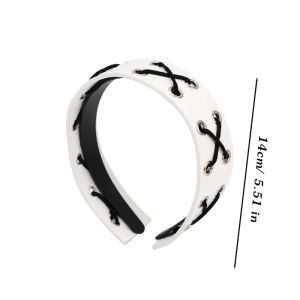 Halloween Harajuku Gothic Y2K Punk Rivets Leather Hair Hoop Punk Subculture Cat-Ear Studded Headband Dark Accessory