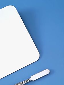 Stainless Steel Mixing Palette + Spatula Untuk Foundation and Eyeshadow