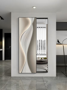 Accessible Luxury Minimalist Mirror Decorative Painting Full-Length Mirror Push-Pull Hidden Bedroom Full-Length Mirror Wall Hanging For Home Dressing Mirror